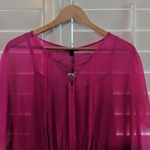 Sheer Lace Up Swim Coverup